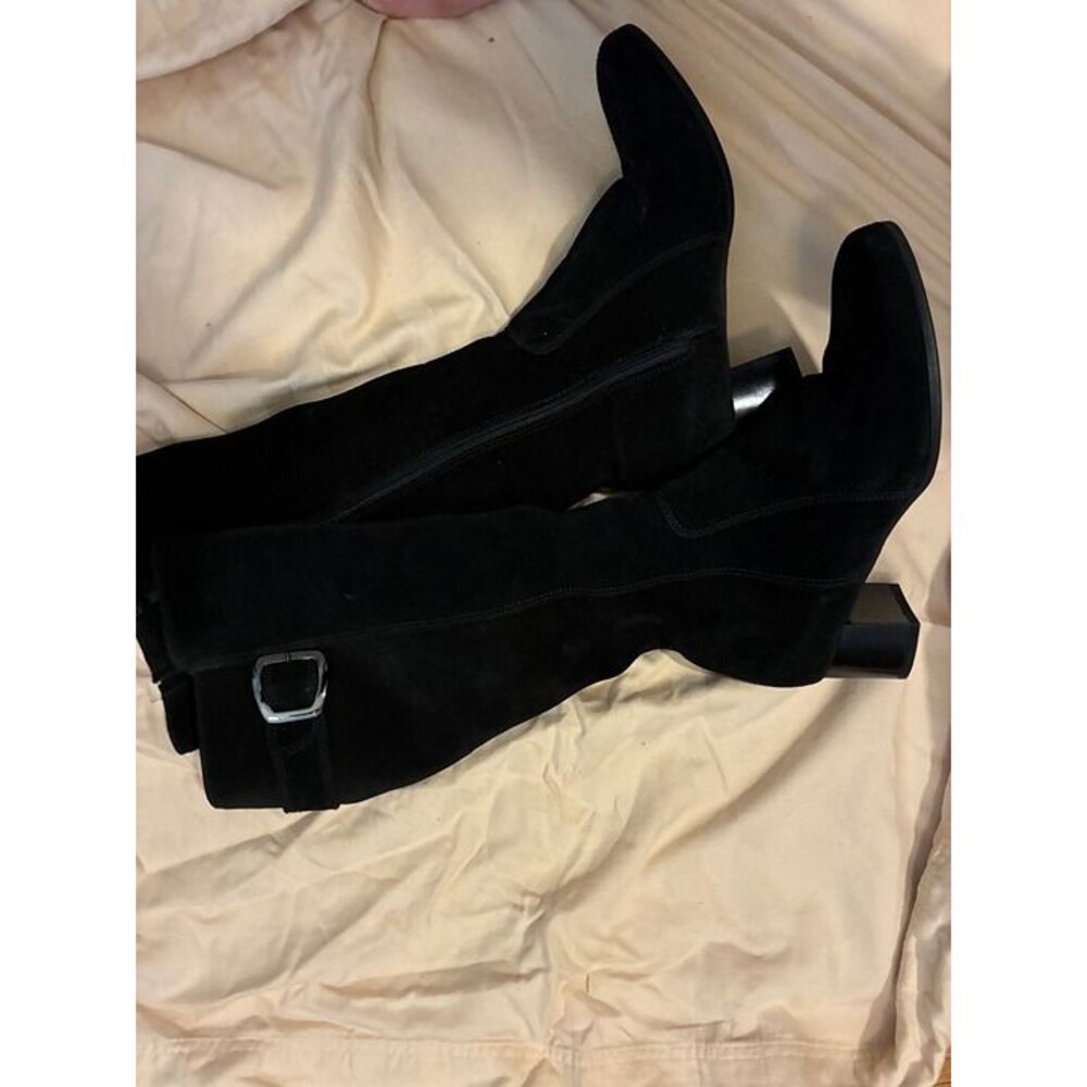La Canadienne Black Suede Henley Knee-High Boots Size 7.5 M Great Condition